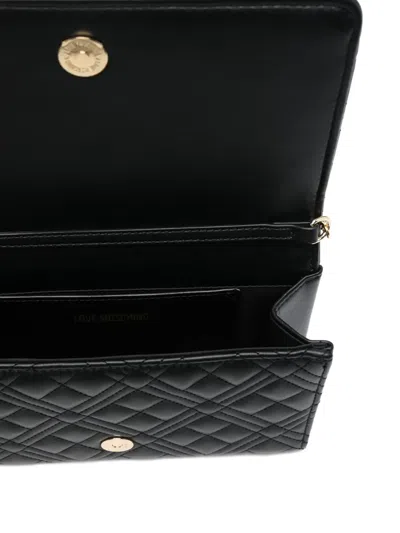 Love Moschino Shiny Shoulder Bag In Black