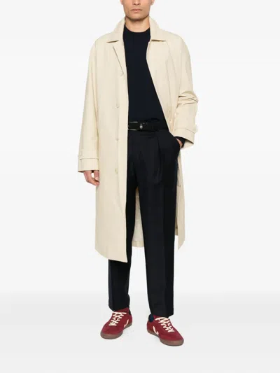 Malo Crew Neck Wool Sweater With Long Sleeves In Blue