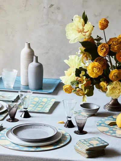 Hestialiving Epoch Rectangular Bamboo-pattern Tablemats (set Of Two) In Neutral