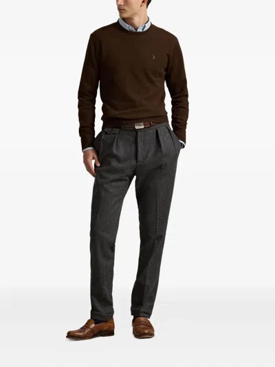 Polo Ralph Lauren Men's Sweaters Ralph Lauren - Ls Cn Pp Long Sleeve Pullover - Brown In Brown