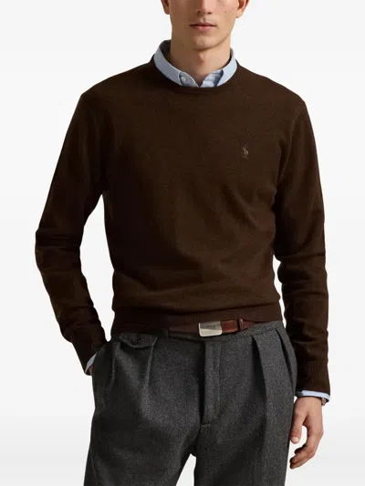 Polo Ralph Lauren Men's Sweaters Ralph Lauren - Ls Cn Pp Long Sleeve Pullover - Brown In Brown