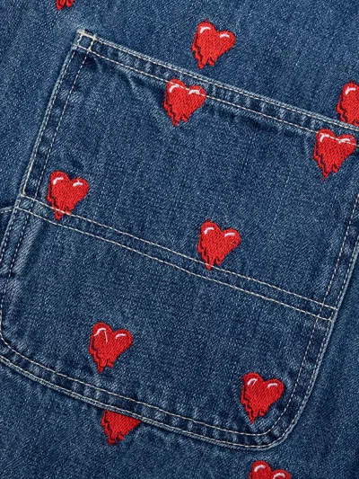 Emotionally Unavailable Heart-pattern Jeans In Blue