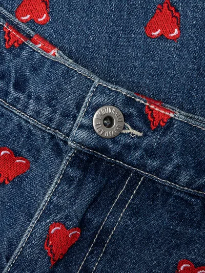 Emotionally Unavailable Heart-pattern Jeans In Blue