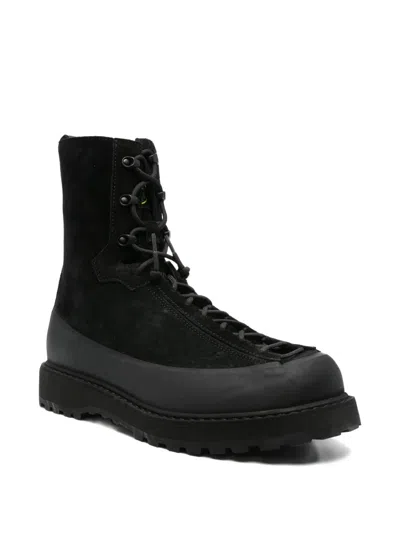 Stone Island Hiking Boot With Dual Lacing And Lug Sole In Black