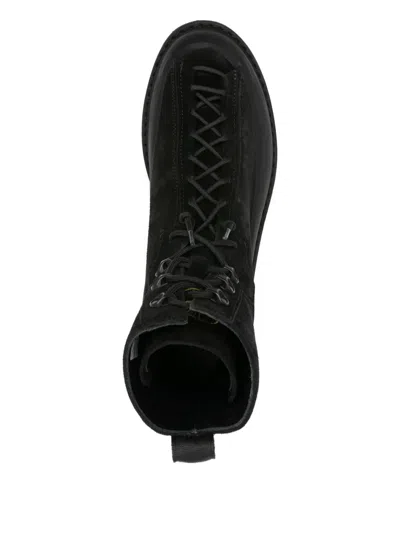 Stone Island Hiking Boot With Dual Lacing And Lug Sole In Black