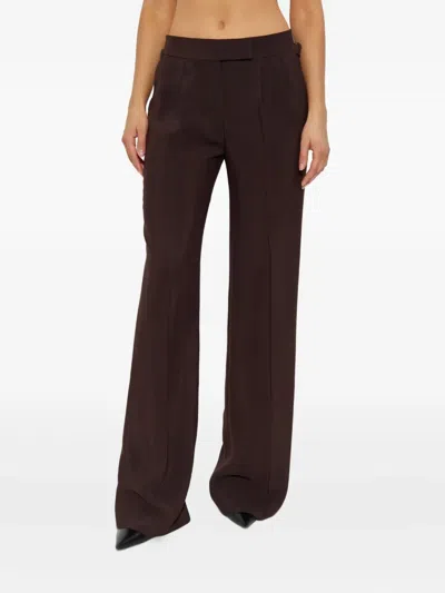 Tom Ford Pleated High-rise Wide-leg Pants In Burgundy