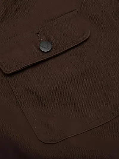 South2 West8 Brown Utility Jacket With Classic Collar And Structured Silhouette In Brown