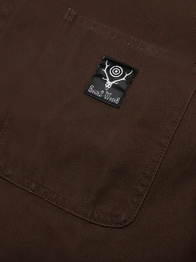 South2 West8 Brown Utility Jacket With Classic Collar And Structured Silhouette In Brown
