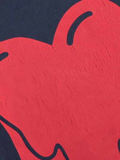 Emotionally Unavailable Melting-heart Logo T-shirt In Blue