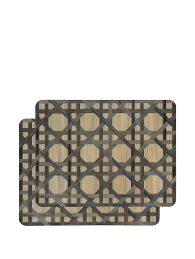 Hestialiving Epoch Rectangular Woven Tablemats (set Of Two) In Neutral