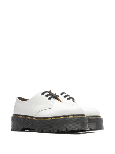 Dr. Martens White 1461 Smooth Platform Derbys In White Smooth