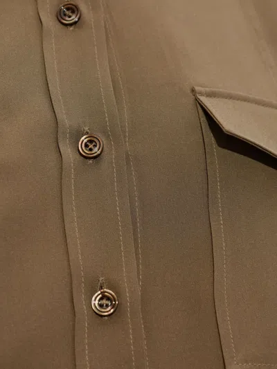 Tom Ford Silk Shirt In Brown