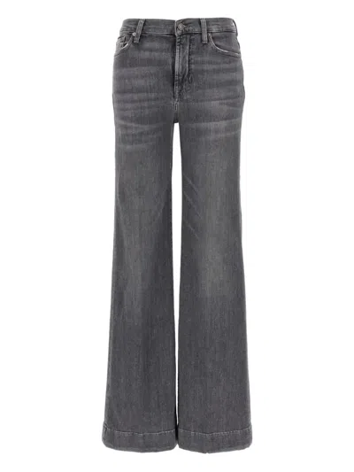 7 For All Mankind High-waist Flared Jeans With Classic Five-pocket Design In Gray