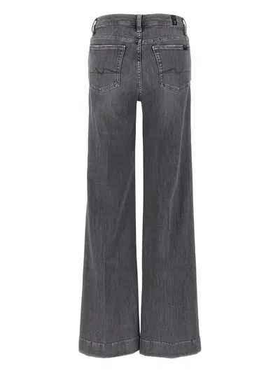7 For All Mankind High-waist Flared Jeans With Classic Five-pocket Design In Gray