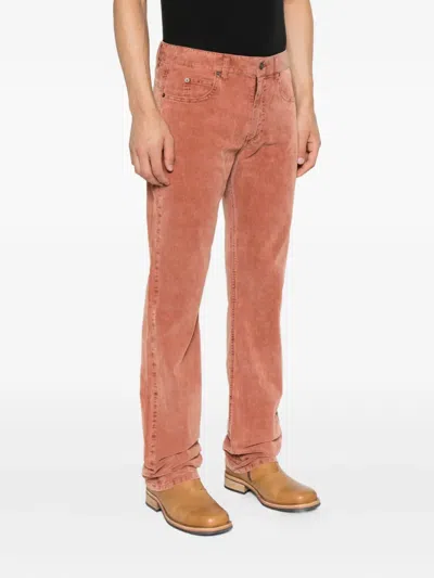 Isabel Marant Straight-leg Corduroy Pants With Textured Finish In Brown