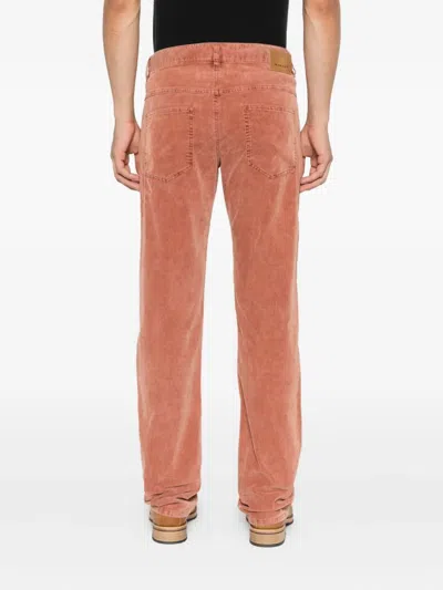 Isabel Marant Straight-leg Corduroy Pants With Textured Finish In Brown