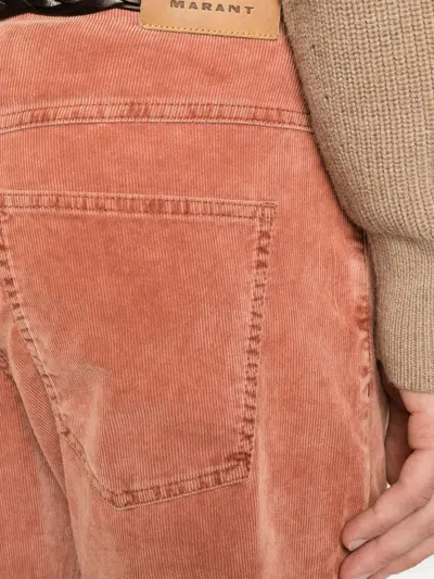 Isabel Marant Straight-leg Corduroy Pants With Textured Finish In Brown