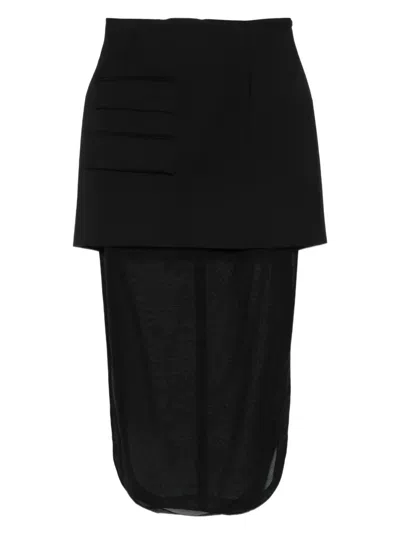 A.w.a.k.e. A. W.a. K.e. Mode Virgin Wool Basque Maxi Skirt In Black