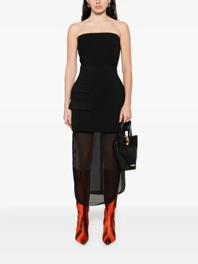 A.w.a.k.e. A. W.a. K.e. Mode Virgin Wool Basque Maxi Skirt In Black