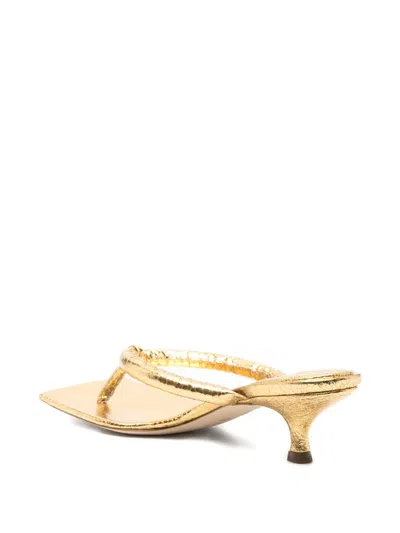 A.w.a.k.e. 60mm Knotted Square-toe Sandals In Gold