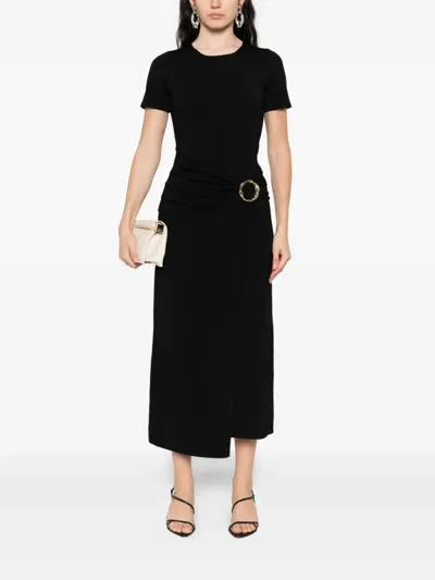 Simkhai Women's Short Sleeve Soren Knit Midi Dress In Black In Black