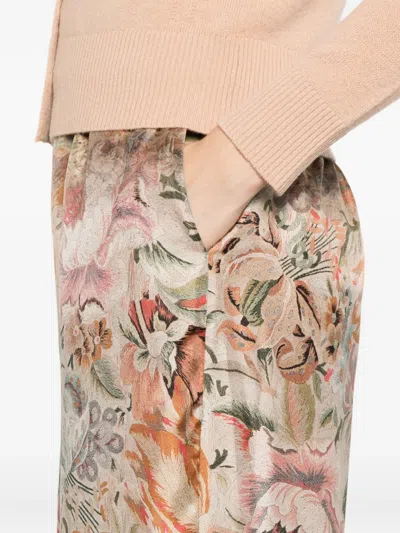 Pierre-louis Mascia Pierre Louis Mascia Printed Silk Trousers In Pink