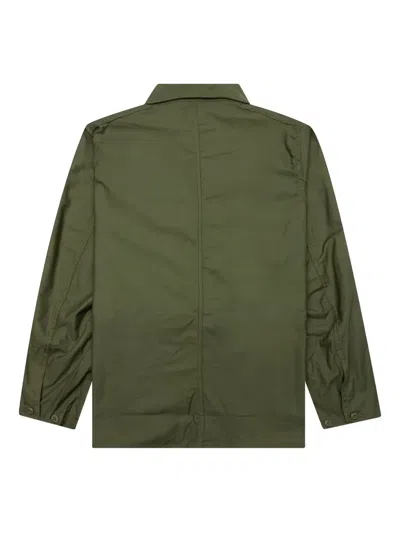 Needles Embroidered Cotton Shirt Jacket In Green