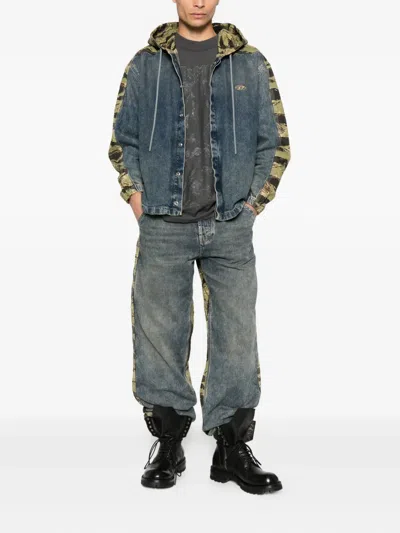 Diesel Loro Piana Dark Lagoon-coloured Doccio Jeans In Blue