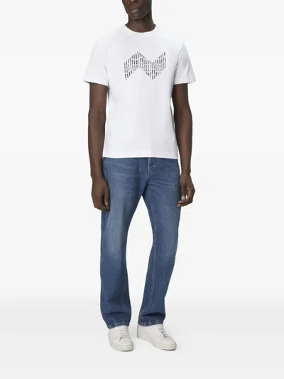 Missoni Short Sleeve T-shirt With Geometric Zigzag Insert And Logo In White