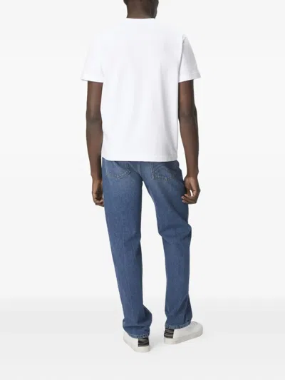 Missoni Short Sleeve T-shirt With Geometric Zigzag Insert And Logo In White