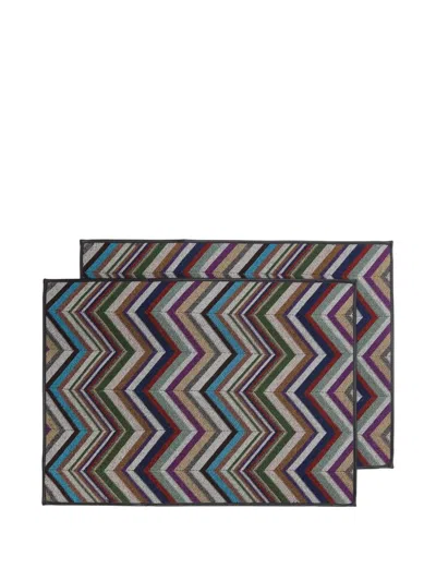 Missoni Zigzag-pattern Placemats (set Of Two) In Multi