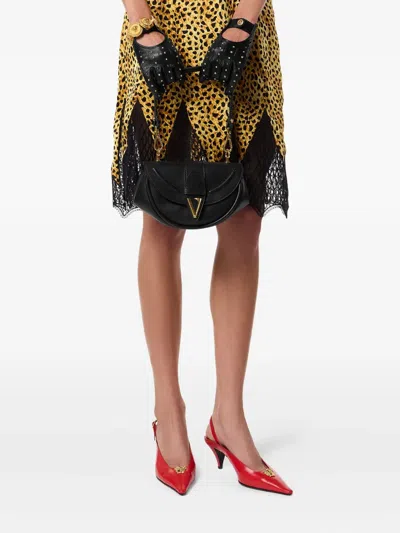 Versace Virtus Small Shoulder Bag In Black