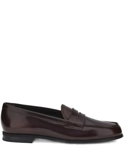 Church's Brown Calf Leather Bos Taurus Slip-on Loafers In Brown