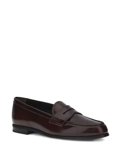 Church's Brown Calf Leather Bos Taurus Slip-on Loafers In Brown