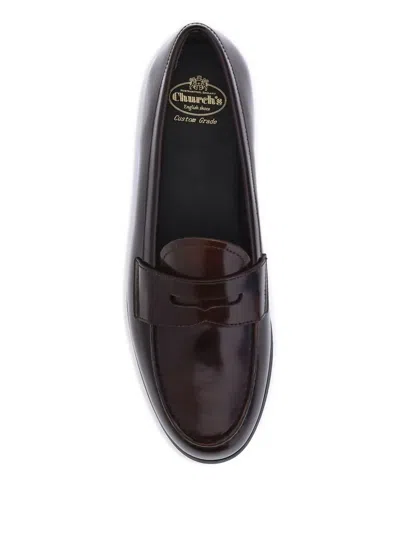 Church's Brown Calf Leather Bos Taurus Slip-on Loafers In Brown