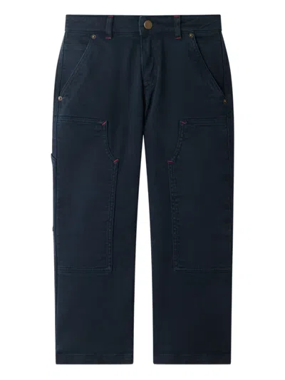 Bonpoint Ewann Navy Blue Cotton Trousers In Blue