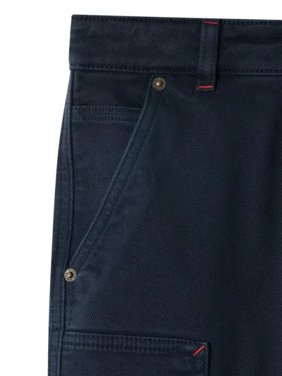 Bonpoint Ewann Navy Blue Cotton Trousers In Blue