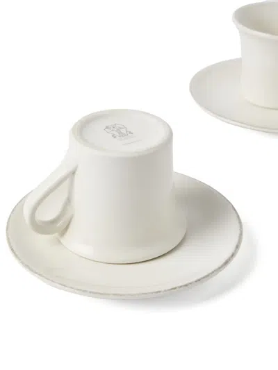Brunello Cucinelli Ceramic Cup Set In White