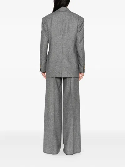 Tagliatore Double-breasted Jacket In Prince Of Wales Wool In Gray