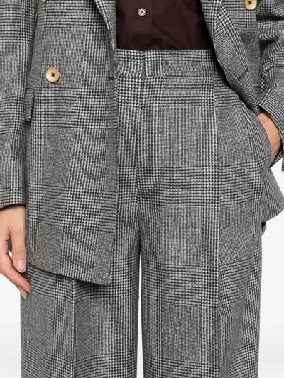 Tagliatore Double-breasted Jacket In Prince Of Wales Wool In Gray