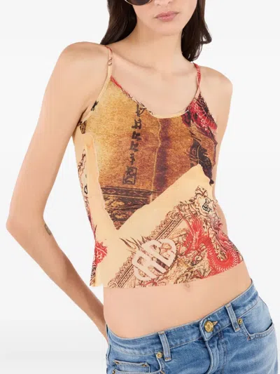 Roberto Cavalli Printed Top In Multi