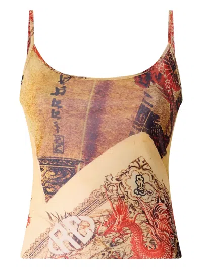 Roberto Cavalli Printed Top In Multi