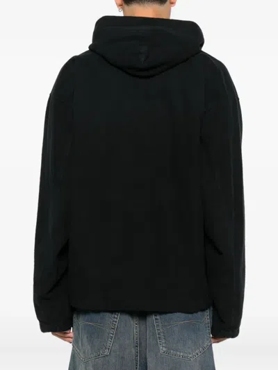 Balenciaga Hooded Zip-up Jacket For Men In Black
