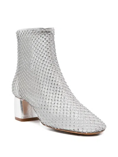 Forte Forte Strass Mesh Chic Anckle Boots In Gray