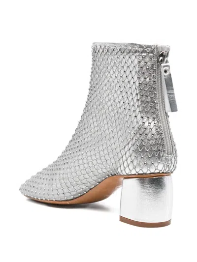 Forte Forte Strass Mesh Chic Anckle Boots In Gray