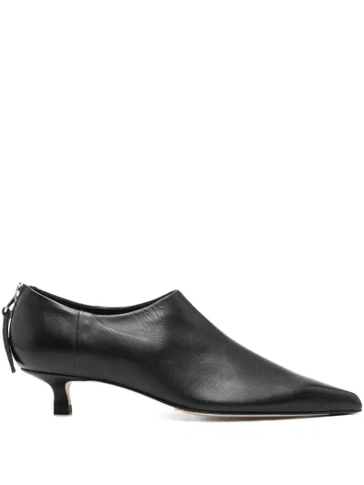 Aeyde Virun Pointed-toe Kitten-heel Boots In Black