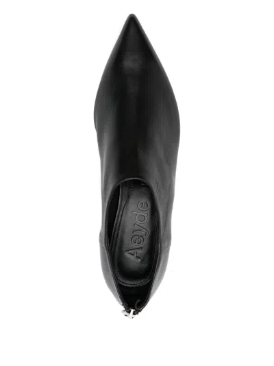 Aeyde Virun Pointed-toe Kitten-heel Boots In Black