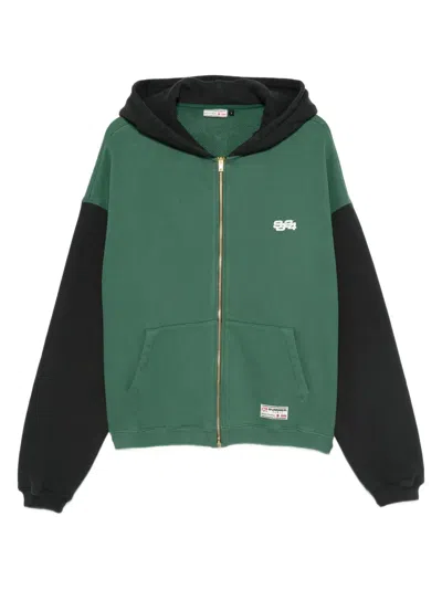 Summer Games Two-tone Zip-up Hoodie In Green