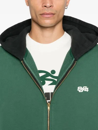 Summer Games Two-tone Zip-up Hoodie In Green