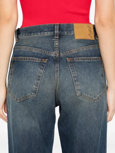 Haikure Regular Leg Denim Trousers With Five Pockets In Blue